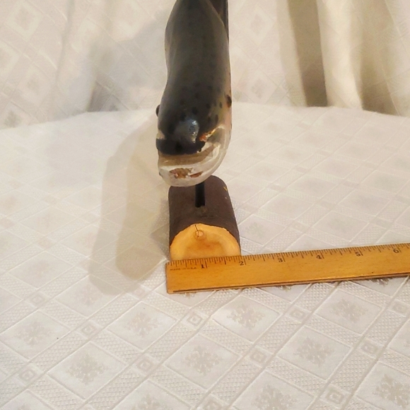 Tabletop Wooden Fish on Stand - Picture 5 of 5